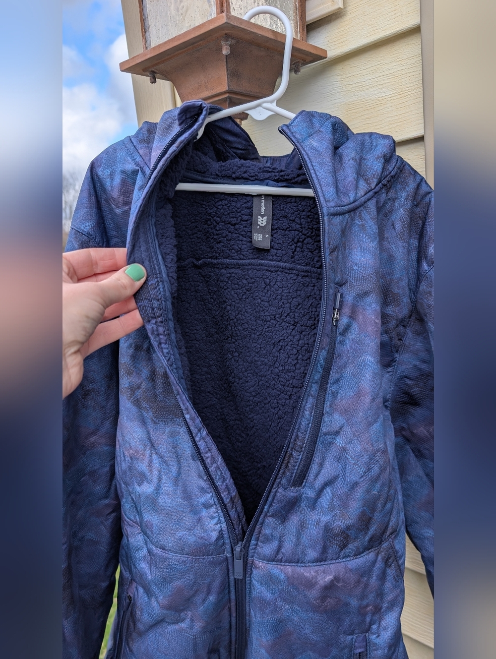 In Motion Women's Dark Navy Sherpa-Lined Water Proof Wind Proof Ski Jacket